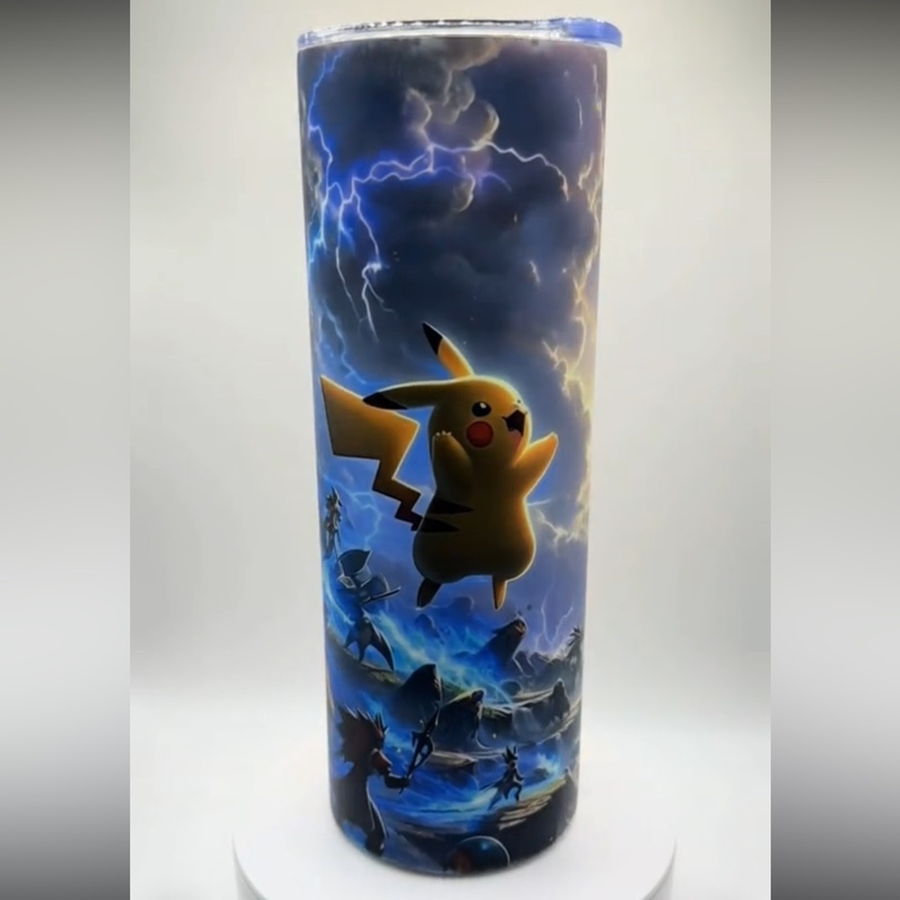 Pikachu Lightning glow in the dark Tumbler